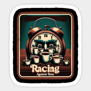 Racing Against Time - Coffee - Cup of Coffee - Funny quote - Fun Design - Gift - Sticker